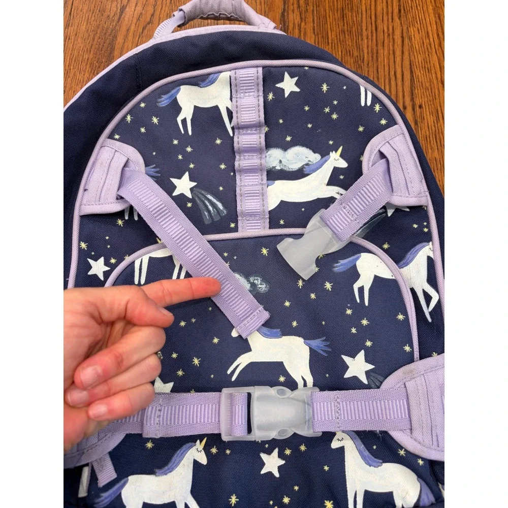 Pottery Barn Kids Mackenzie Night Unicorn Glow Backpack Navy School Bag